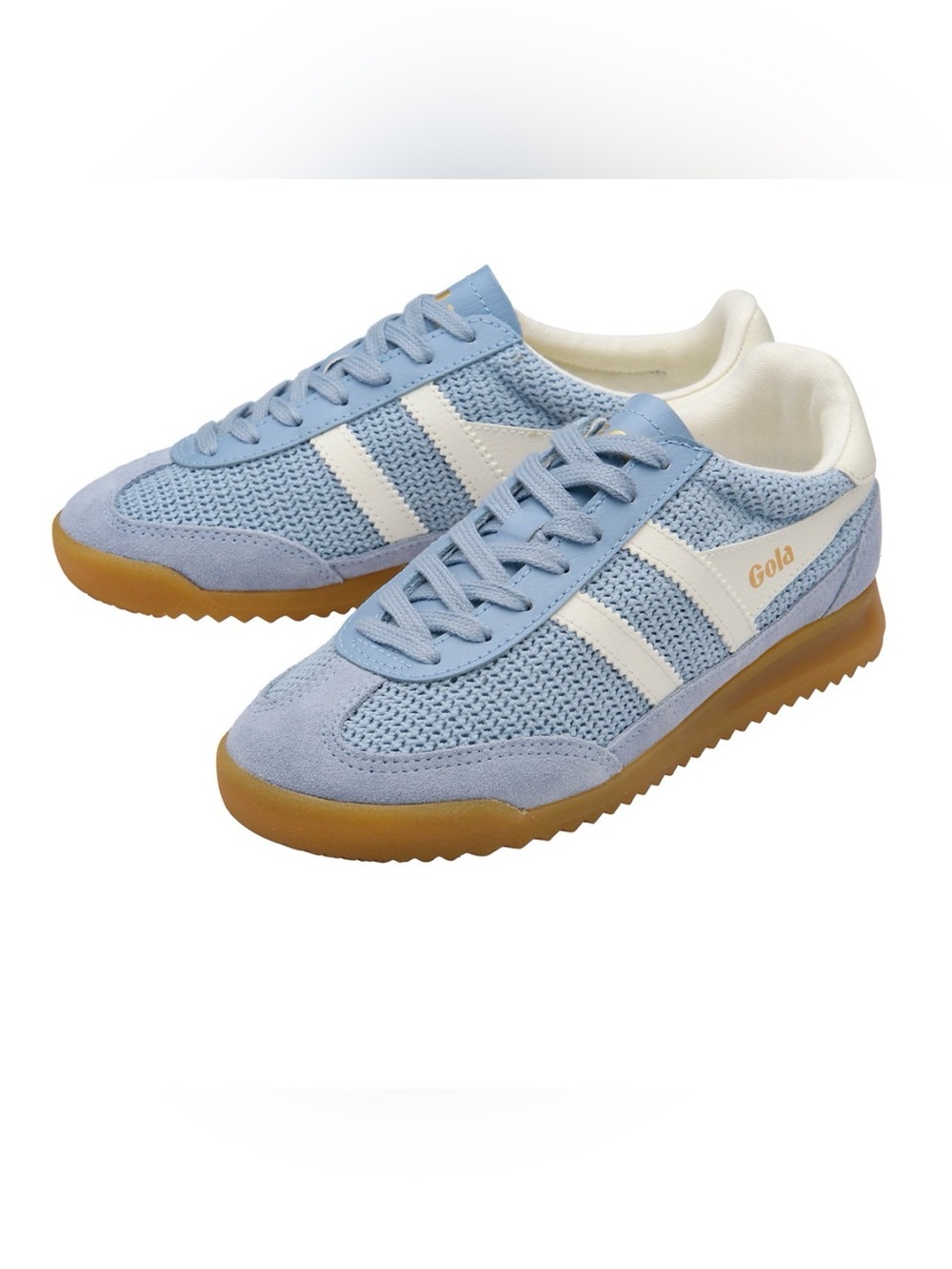 Gola Men's Sky Blue & White Retro Runner with Gum Sole